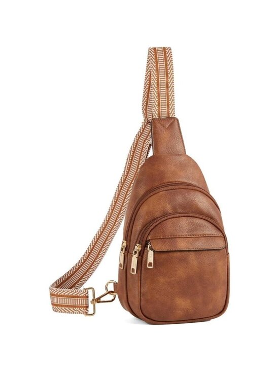 Handbags - Leather Sling 0-brown Bag Women Small Crossbody Fanny Pack Shoulder Chest Bag